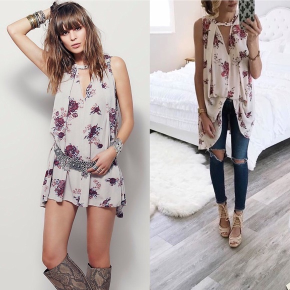 Free People Tops - •Free People• Tree Swing Floral Tunic Mini